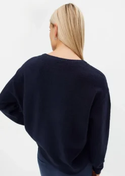 Damen bonprix Strickmode|Pullover & Strickjacken|Rundhalspullover mit überschnittener Schulter