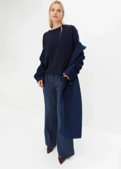 Damen bonprix Strickmode|Pullover & Strickjacken|Rundhalspullover mit überschnittener Schulter