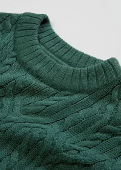 Damen bonprix Strickmode|Pullover & Strickjacken|Rundhals-Pullover mit Zopfmuster