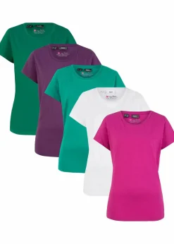 Damen bonprix Shirts & Tops|Basics|Rundhals-Shirt (5er-Pack)