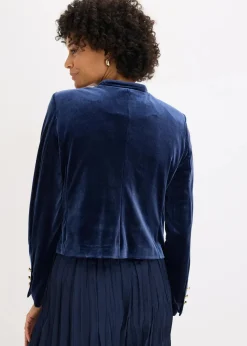 New Samtjacke Damen Jacken & Mäntel|Bekleidung·Hosen