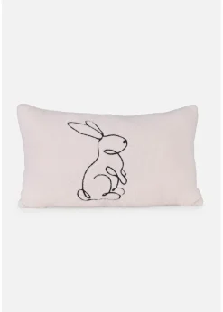 Discount Samtweiches Dekokissen mit moderner Hasen-Stickerei Kissen & Tagesdecken|Kissenbezüge