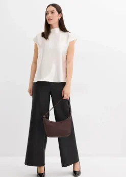 Damen bonprix Bekleidung·Jacken & Mäntel|Blusen & Tuniken|Satin Blusentop mit halbhohem Kragen