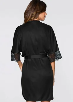 Discount Satin Kimono mit Spitze Damen Wäsche·Dessous|Wäsche·Bademäntel