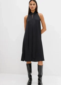 Damen bonprix Kleider|Bekleidung·Pullover & Strickjacken|Satin Midikleid aus Viskose-Mix
