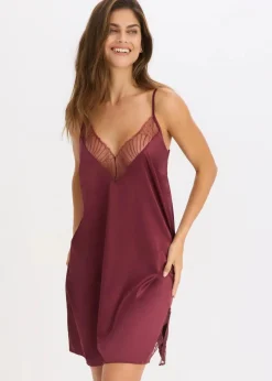Damen bonprix Wäsche·Corsagen & Negligés|Wäsche·Dessous|Satin Negligé mit edler Stickerei