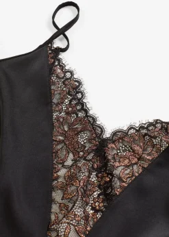 Sale Satin Negligé mit Glitzergarn Damen Wäsche·Corsagen & Negligés|Wäsche·Dessous