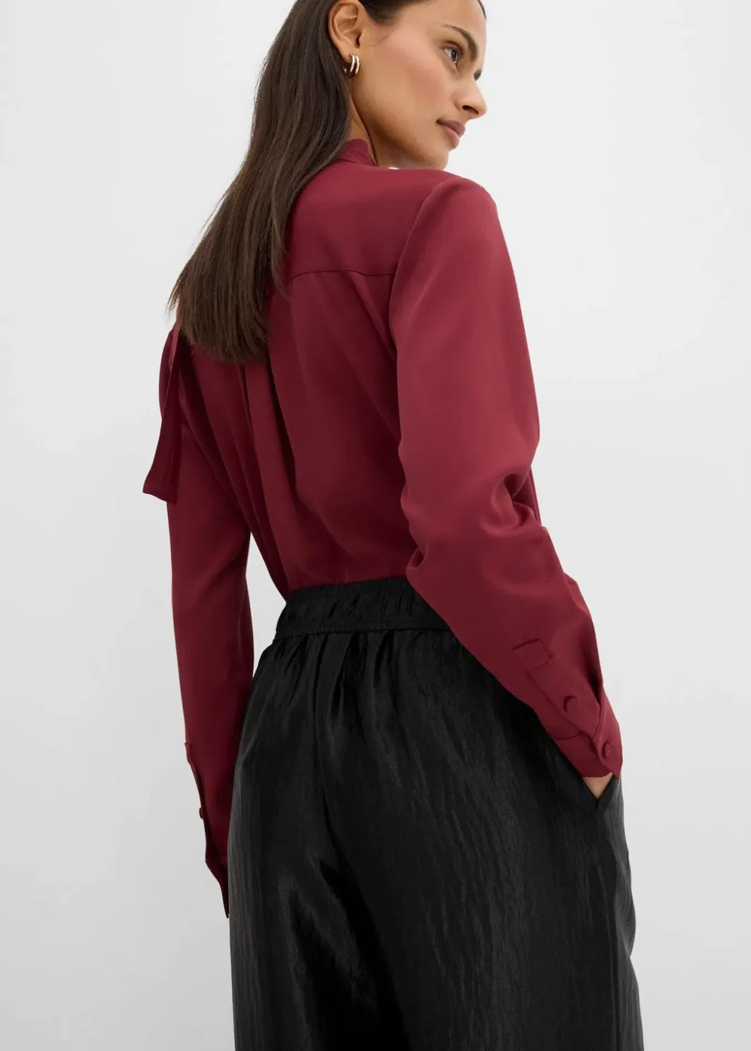 Sale Satinierte Palazzo-Hose mit Bequembund Damen Bekleidung·Kleider|Hosen