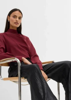 Sale Satinierte Palazzo-Hose mit Bequembund Damen Bekleidung·Kleider|Hosen
