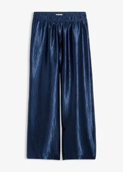 Satinierte Palazzo-Hose mit Bequembund Damen Hosen|Bekleidung·Kleider