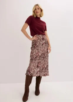 Damen bonprix Bekleidung·Sportbekleidung|Röcke|Satin-Rock mit Struktur