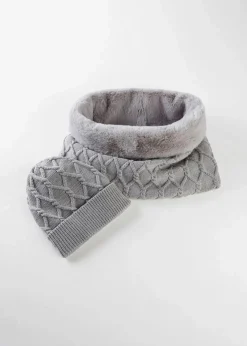 Damen bonprix Schuhe & Accessoires In Spezialgrößen·Tücher & Ponchos|Schals & Tücher|Schal und Mütze (2-tlg.Set)