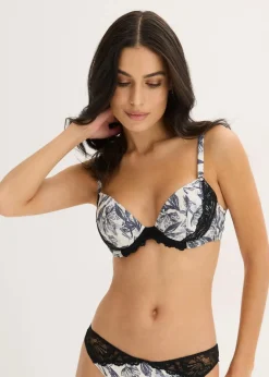 Outlet Schalen-BH aus bedrucktem Satin Damen Große Cups D-H|Bhs