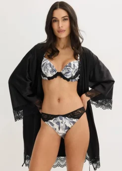 Outlet Schalen-BH aus bedrucktem Satin Damen Große Cups D-H|Bhs