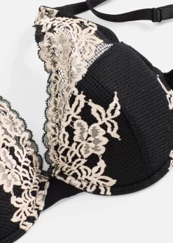 Damen bonprix Große Cups D-H|Bhs|Schalen-BH aus zweifarbiger Spitze