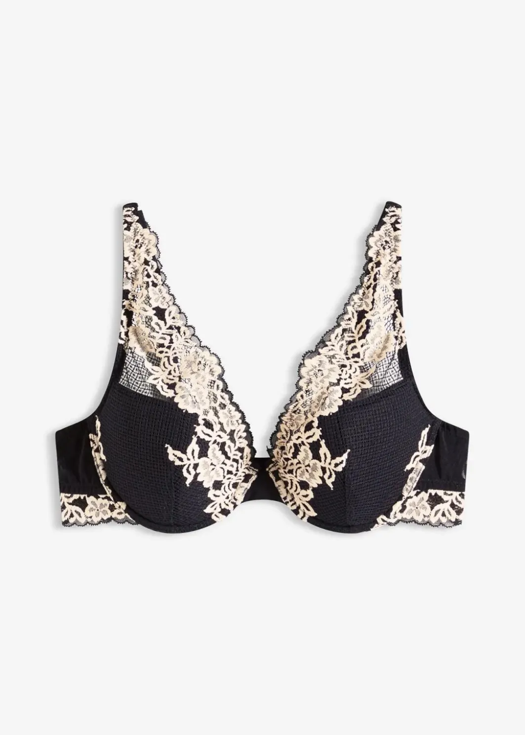 New Schalen-BH aus zweifarbiger Spitze Damen Bhs|Dessous