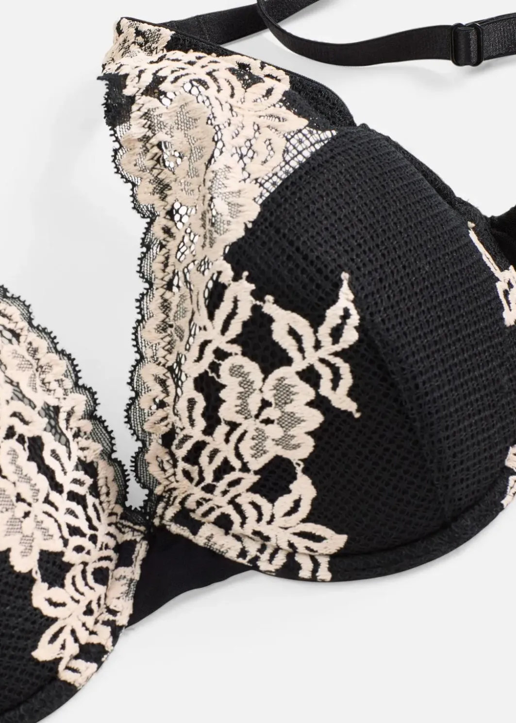 New Schalen-BH aus zweifarbiger Spitze Damen Bhs|Dessous