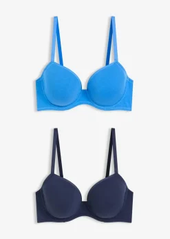 Damen bonprix Wäsche·Baumwollunterwäsche|Nachhaltigere Materialien|Schalen-BH mit Bügel mit Bio-Baumwolle (2er Pack)