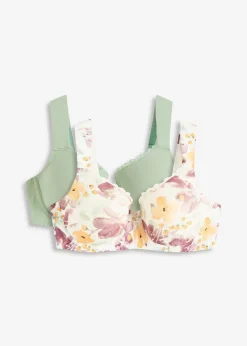 Damen bonprix Wäsche·Baumwollunterwäsche|Wäsche·Große Cups D-H|Schalen-BH mit Bügel mit Bio-Baumwolle (2er Pack)