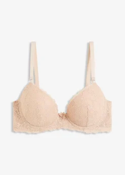 Damen bonprix Große Cups D-H|Bhs|Schalen-BH mit blumiger Stickerei