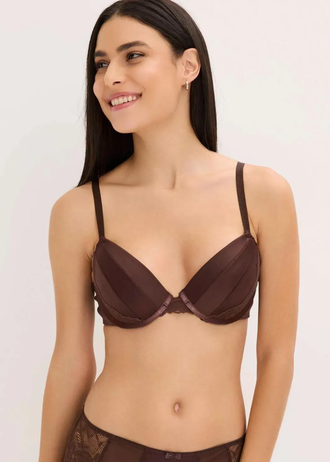 Damen bonprix Große Cups D-H|Bhs|Schalen-BH mit edlem Glanzeffekt