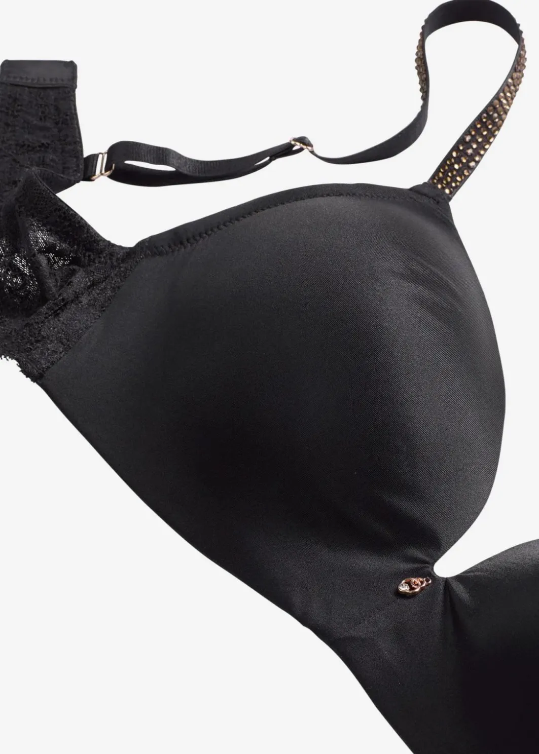 Sale Schalen-BH ohne Bügel mit glitzernden Trägern Damen Bhs|Dessous