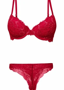 Best Schalen-BH +String aus zarter Spitze (2-tlg.Set) Damen Wäsche·Dessous|Wäsche·Große Cups D-H