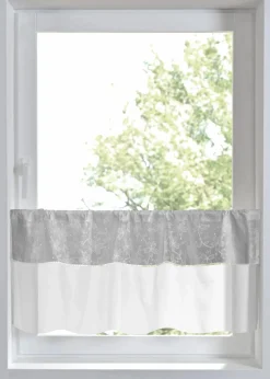Outlet Scheibengardine aus Bio Baumwolle mit Stickerei Scheibengardinen