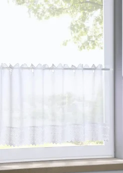 Online Scheibengardine mit bestickter Kante Scheibengardinen