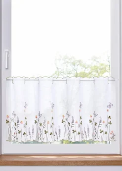 bonprix Scheibengardinen|Scheibengardine mit Blumen Stickerei