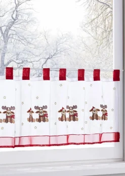 Sale Scheibengardine mit Elch Stickerei Scheibengardinen|Weihnachtsdeko & -Textilien·Gardinen