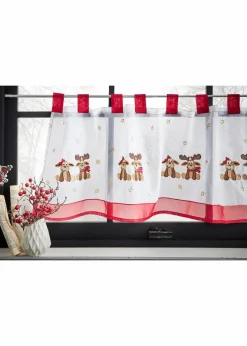 Sale Scheibengardine mit Elch Stickerei Scheibengardinen|Weihnachtsdeko & -Textilien·Gardinen