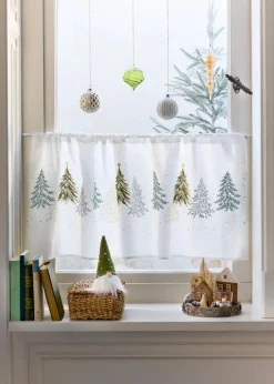 Best Scheibengardine mit Tannebaum Stickerei Scheibengardinen|Weihnachtsdeko & -Textilien·Gardinen