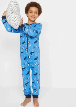 New Schlafoverall aus reiner Bio-Baumwolle Kinder Jungen·Nachtwäsche