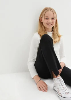Kinder bonprix Mädchen 9-16 Jahre·Hosen & Leggings|Mädchen 2-8 Jahre·Nachhaltigere Materialien|Schlaghose aus Bio-Baumwoll-Mix mit seitlichen Schlitzen