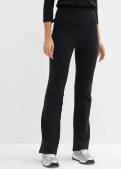 Damen bonprix Basics|Hosen|Schlaghose aus Bio-Baumwolle mit Stretch