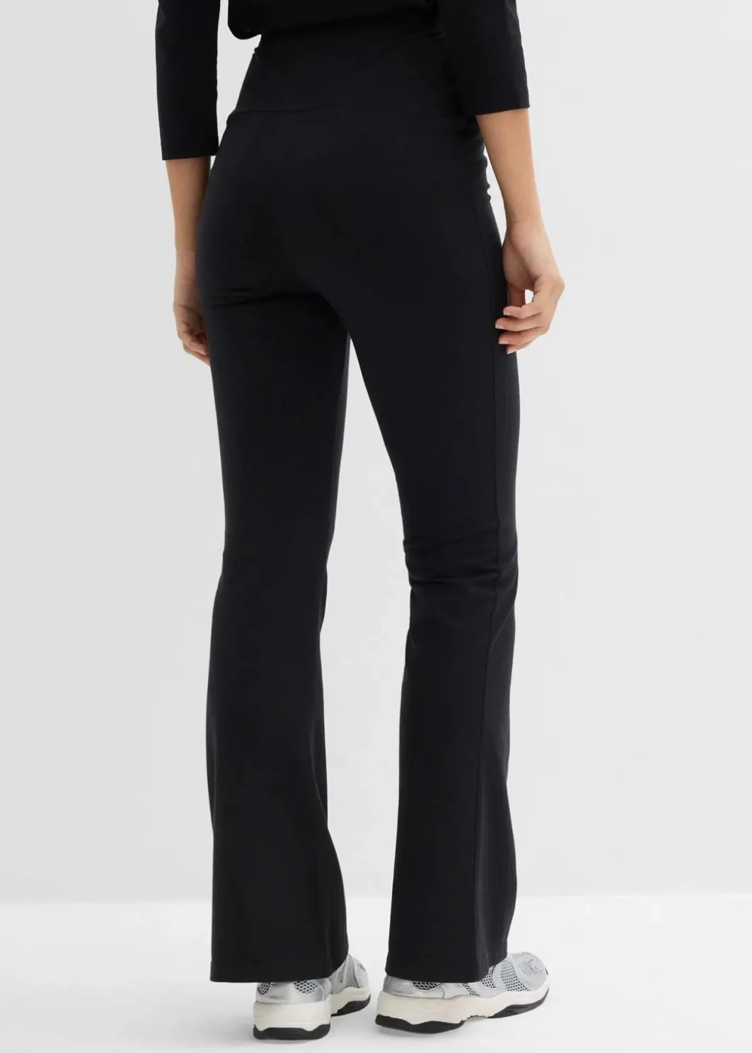 Damen bonprix Basics|Hosen|Schlaghose aus Bio-Baumwolle mit Stretch