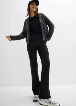 Damen bonprix Basics|Hosen|Schlaghose aus Bio-Baumwolle mit Stretch