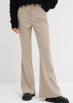 Damen bonprix Hosen|Nachhaltigere Materialien|Schlaghose aus fließendem Viskose-Mix