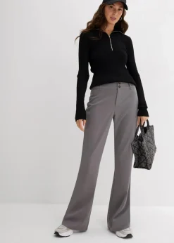 Schlaghose mit hohem Bund Damen Hosen|Nachhaltigere Materialien