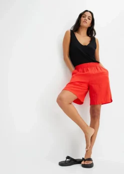 Best Schlupf-Bermuda aus luftigem Leinen-Mix Damen Nachhaltigere Materialien|Hosen