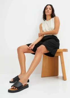 Discount Schlupf-Bermuda aus luftigem Leinen-Mix Damen Bekleidung·Outdoorbekleidung|Bekleidung·Kleider