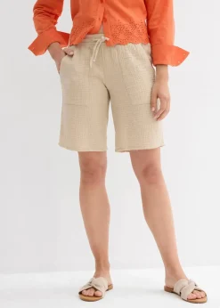 Damen bonprix Bekleidung·Outdoorbekleidung|Bekleidung·Kleider|Schlupf-Bermuda aus Musselin