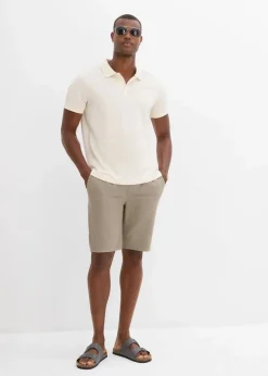 Clearance Schlupf-Bermuda aus reiner Baumwolle, Regular Fit Herren Große Größen|Shorts