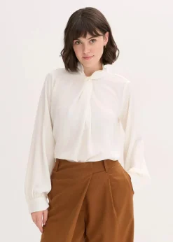 New Schlupfbluse aus fließendem Satin Damen Bekleidung·Jacken & Mäntel|Blusen & Tuniken