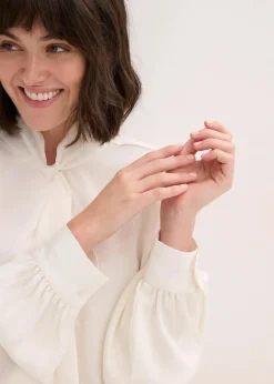 New Schlupfbluse aus fließendem Satin Damen Bekleidung·Jacken & Mäntel|Blusen & Tuniken