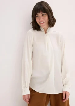 New Schlupfbluse aus fließendem Satin Damen Bekleidung·Jacken & Mäntel|Blusen & Tuniken
