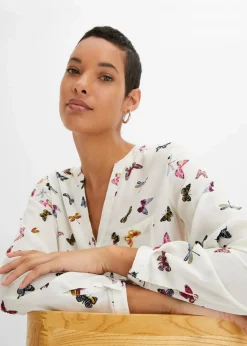Damen bonprix Bekleidung·Jacken & Mäntel|Blusen & Tuniken|Schlupfbluse aus fließender Viskose