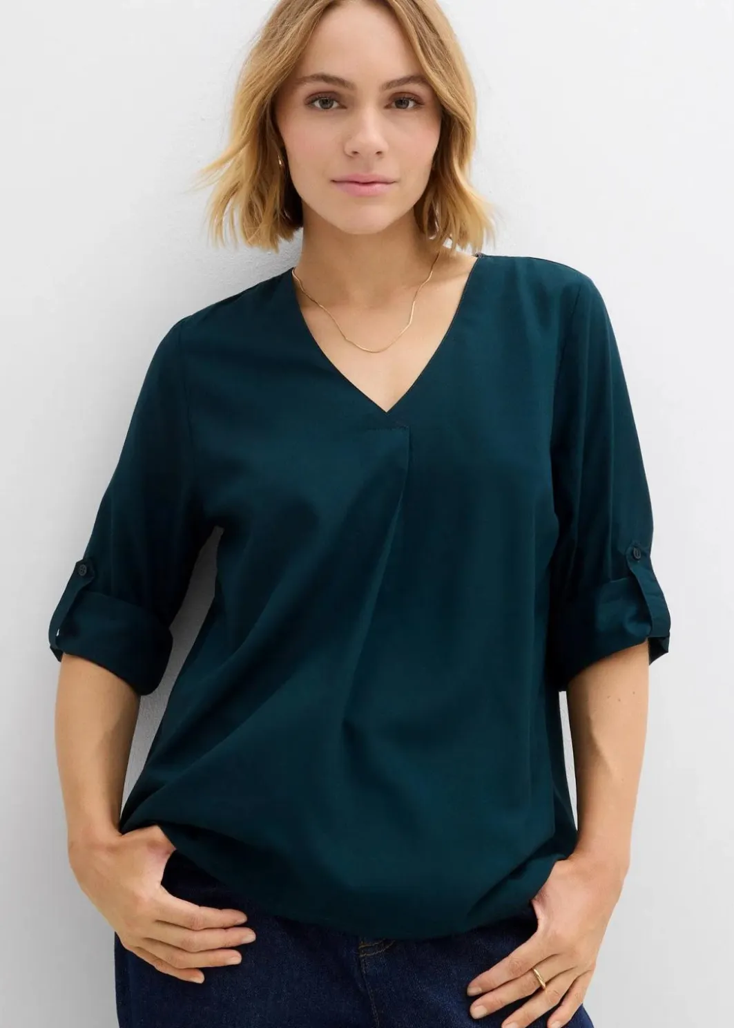 Schlupfbluse aus fließender Viskose Damen Blusen & Tuniken|Bekleidung·Jacken & Mäntel