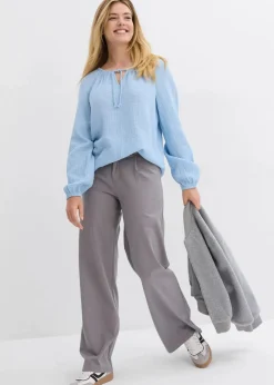 New Schlupfbluse aus luftigem Musselin Damen Blusen & Tuniken|Bekleidung·Jacken & Mäntel